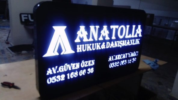 Anatolia Hukuk Tabelası 3D Led Neon Etkili Işıklı Tabela Kutu Harf Depo Reklam Tabela Atalar Kartal ürün görseli