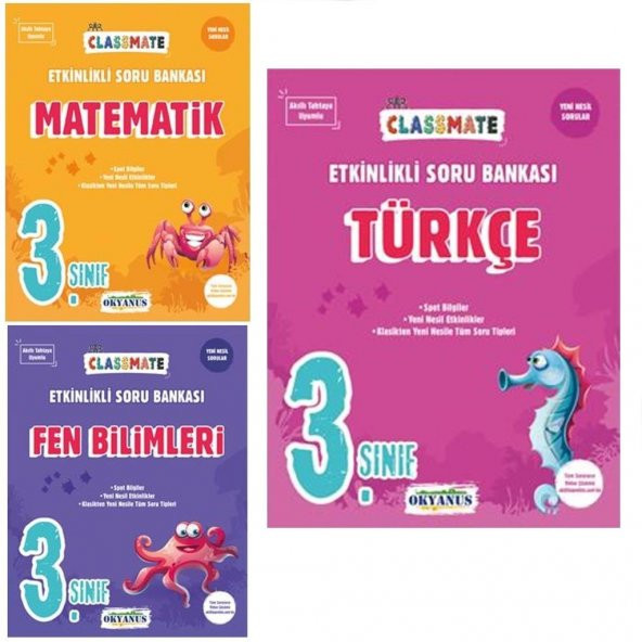 Okyanus Yayın 3 Sınıf Türkçe Matematik Fen Soru Bankası Set 2021 - 1