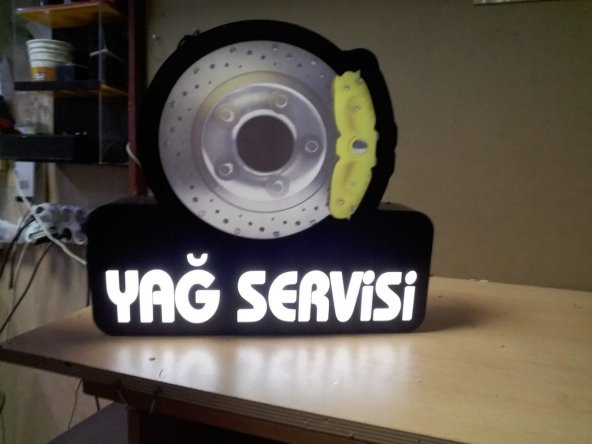 Yağ Servisi Tabelası 3D Led Tabela Neon Etkili Işıklı Tabela Kutu Harf Depo Reklam Tabela Butik