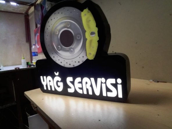 Yağ Servisi Tabelası 3D Led Tabela Neon Etkili Işıklı Tabela Kutu Harf Depo Reklam Tabela Butik - 2