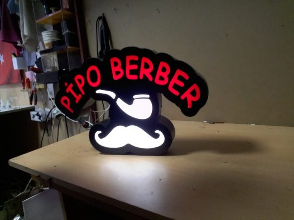 Pipo Berber Tabelası 3D Led Tabela Neon Etkili Işıklı Tabela Kutu Harf Depo Reklam Tabela İstanbul - 2