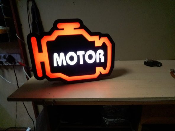 Motor Yağı Tabelası 3D Led Tabela Neon Etkili Işıklı Tabela Kutu Harf Depo Reklam Hayal Edin Yapalım