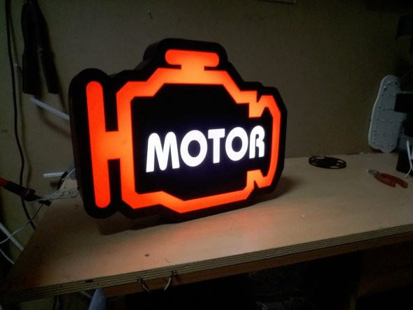 Motor Yağı Tabelası 3D Led Tabela Neon Etkili Işıklı Tabela Kutu Harf Depo Reklam Hayal Edin Yapalım - Resim 2