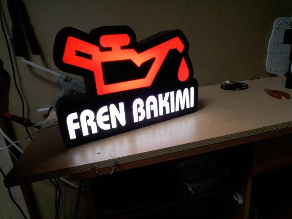 Fren Bakımı Tabelası 3D Led Tabela Neon Etkili Işıklı Tabela Kutu Harf Depo Reklam Reklama Dair ürün görseli 1