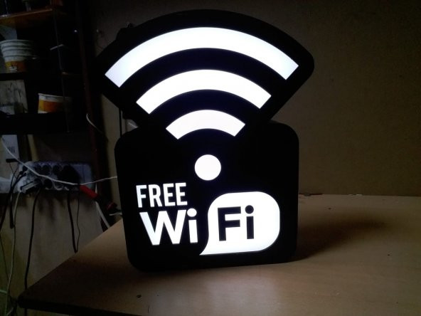 Free Wifi Tabelası 3D Led Tabela Neon Etkili Işıklı Tabela Kutu Harf Depo Reklam Tabela Sıfır İmalat - Resim 2