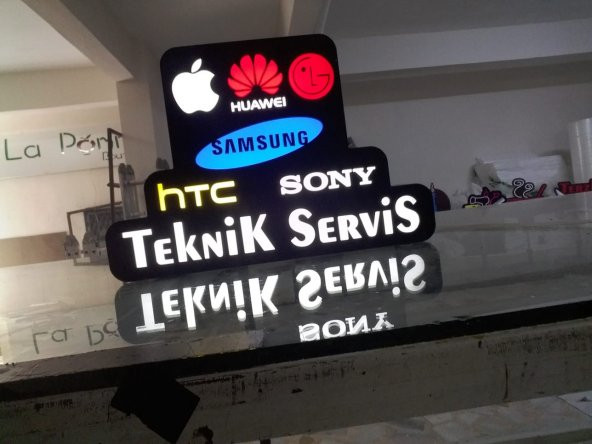 Telefon Teknik ServisTabelası 3D Led Neon Etkili Işıklı Tabela Kutu Harf Depo Reklam Tabela Kartal - Resim 2