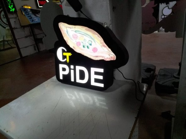 Pide Tabelasi 3D Led Neon Etkili Işıklı Tabela Kutu Harf Depo Reklam Tabela Kartal Atalar İstanbul - Resim 3