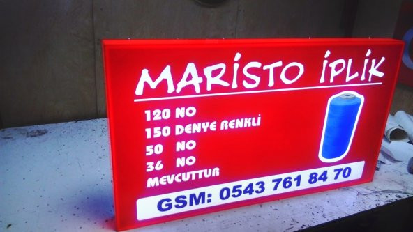 Maristo İplik Tabelasi 3D Led Neon Etkili Işıklı Tabela Kutu Harf Depo Reklam Tabela Kartal İstanbul - Resim 2