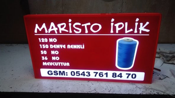 Maristo İplik Tabelasi 3D Led Neon Etkili Işıklı Tabela Kutu Harf Depo Reklam Tabela Kartal İstanbul - Resim 4
