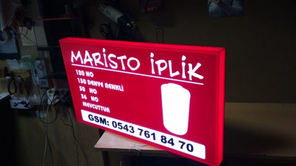 Maristo İplik Tabelasi 3D Led Neon Etkili Işıklı Tabela Kutu Harf Depo Reklam Tabela Kartal İstanbul - Resim 5