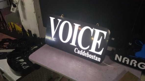 Voice Caddebostan Tabelası 3D Led Neon Etkili Işıklı En Ucuz Tabela Kutu Harf Depo Reklam