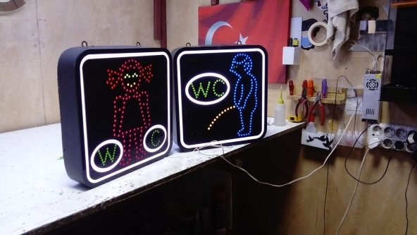 Wc Tuvalet Toilet Bay Bayan Tabelası 3D Led Neon Etkili Işıklı En Ucuz Tabela Kutu Harf Depo Reklam - 2