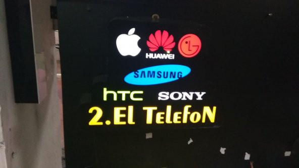 Lg Samsung 2.El Telefoncu Tabelası 3D Led Neon Etkili Işıklı En Ucuz Tabela Kutu Harf Depo Reklam - 3