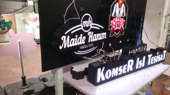 Maide Hanım Restaurant Tabelası 3D Led Neon Etkili Işıklı Tabela DEPO REKLAM İSTANBUL KARTAL - 2