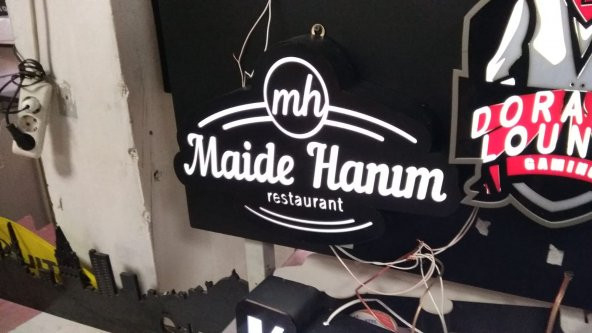 Maide Hanım Restaurant Tabelası 3D Led Neon Etkili Işıklı Tabela DEPO REKLAM İSTANBUL KARTAL - 3
