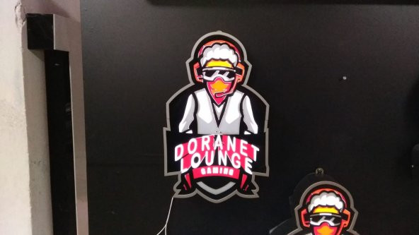 Doranet Lounge Gaming Tabelası 3D Led Neon Etkili Işıklı Tabela Depo Reklam Tabela - Resim 2