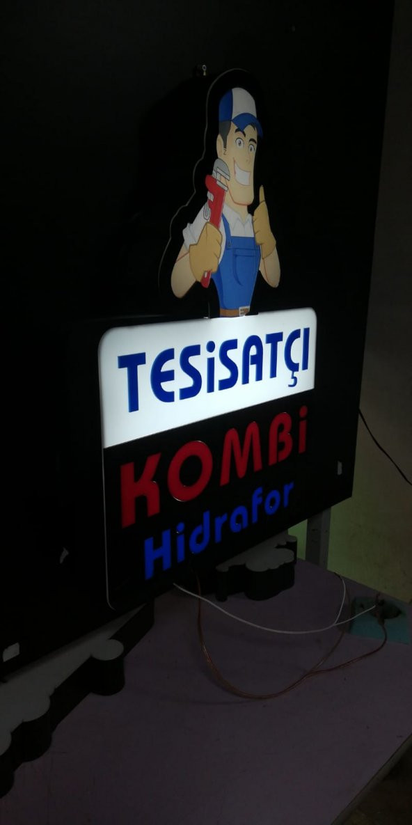 Tesisatçı Doğalgazcı Hidrosfer Tabelası 3d Led Tabela Neon Etkili Işıklı Depo Reklam İstanbul - 2