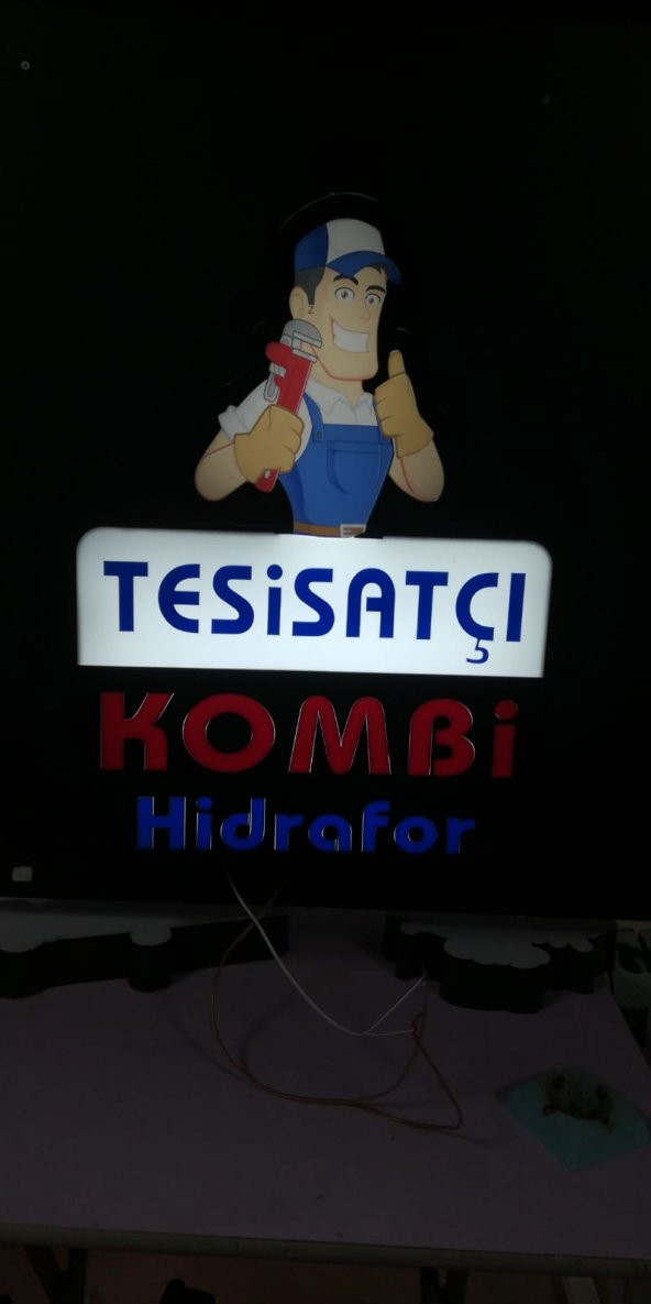 Tesisatçı Doğalgazcı Hidrosfer Tabelası 3d Led Tabela Neon Etkili Işıklı Depo Reklam İstanbul - 3