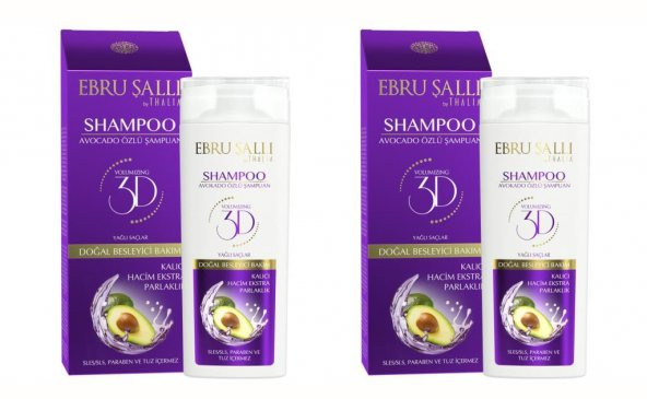 2 Adet Ebru Şallı by Thalia Avokado Özlü Bakım Şampuanı 300 ml.  Yağlı Saçlar