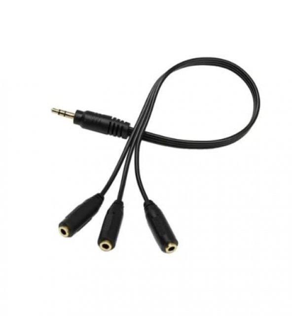 5+1 Ses Sistemi Bağlantı Aux Kablosu 1 Erkek 3 Dişi Çoklayıcı