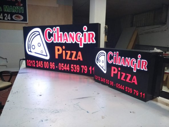 Cihangir Pizza tabelası 3D led tabela neon etkili ışıklı tabela kutu harf depo reklam kartal tuzla
