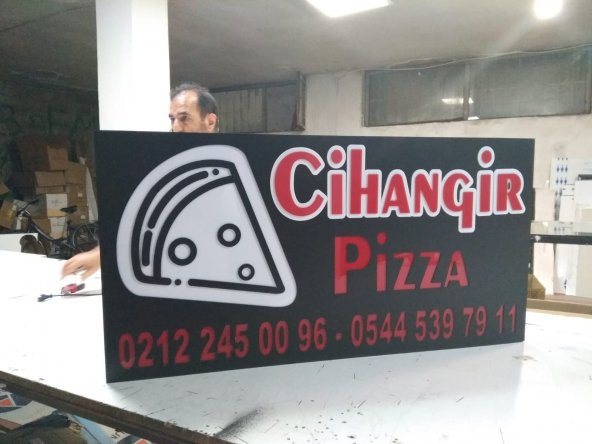 Cihangir Pizza tabelası 3D led tabela neon etkili ışıklı tabela kutu harf depo reklam kartal tuzla - 2