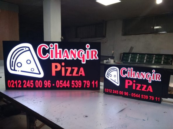 Cihangir Pizza tabelası 3D led tabela neon etkili ışıklı tabela kutu harf depo reklam kartal tuzla - 4