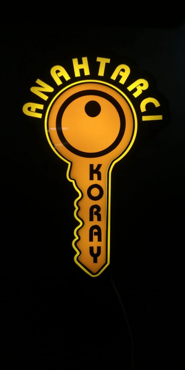 Anahtarcı Koray tabelası 3D led tabela neon etkili ışıklı tabela kutu harf depo reklam kartal - Resim 2