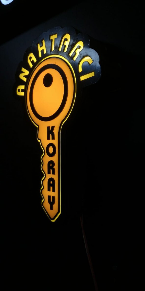 Anahtarcı Koray tabelası 3D led tabela neon etkili ışıklı tabela kutu harf depo reklam kartal - Resim 5