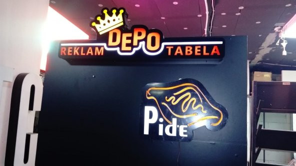 PİDE 3D LED NEON TABELA KAYAN YAZI AYDINLATMA PANEL DEPO REKLAM KARTAL İSTANBUL CEVİZLİ ürün görseli