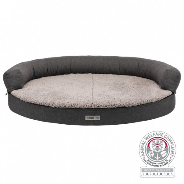 Trixie Köpek Yatağı ve Sofası, Ortopedik ve Oval, 75x60cm, Koyu Gri/Açık Gri