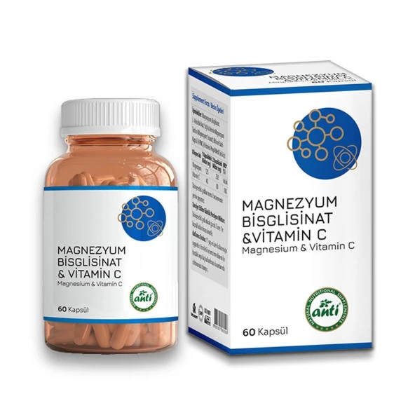 Anti Magnezyum Bisglisinat & Vitamin C 60 Kapsül - Resim 2