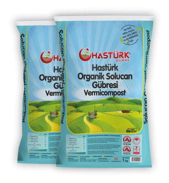 Hastürk %100 Organik Solucan Gübresi 2 x 1 Kg.