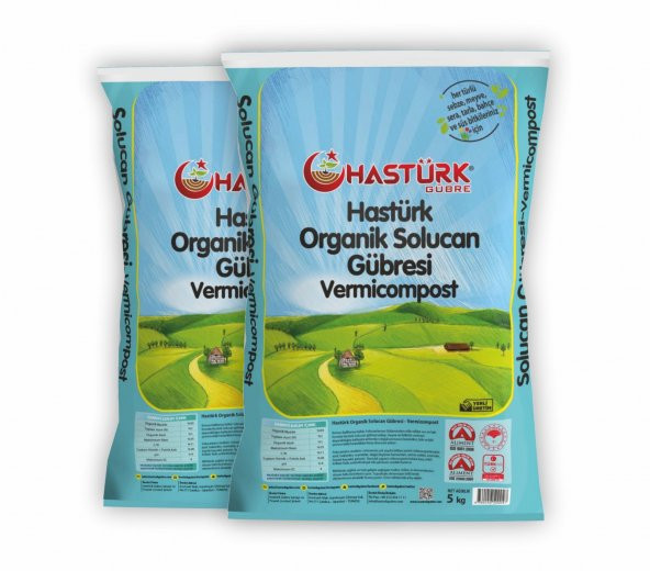 Hastürk %100 Organik Solucan Gübresi 2 x 5 Kg.