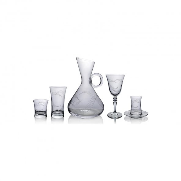 Kcd Cam Dekor Di̇zayn Ebrar Sade 61 Parça Su Takımı