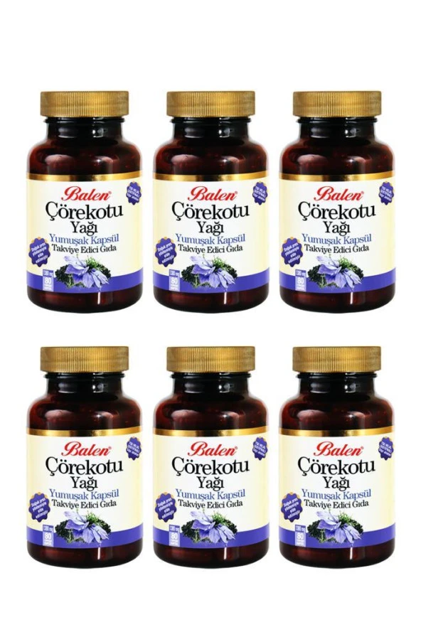 Balen Çörekotu Yağı Yumuşak Kapsül 1380 mg 80 Kapsül 6 Adet - 1