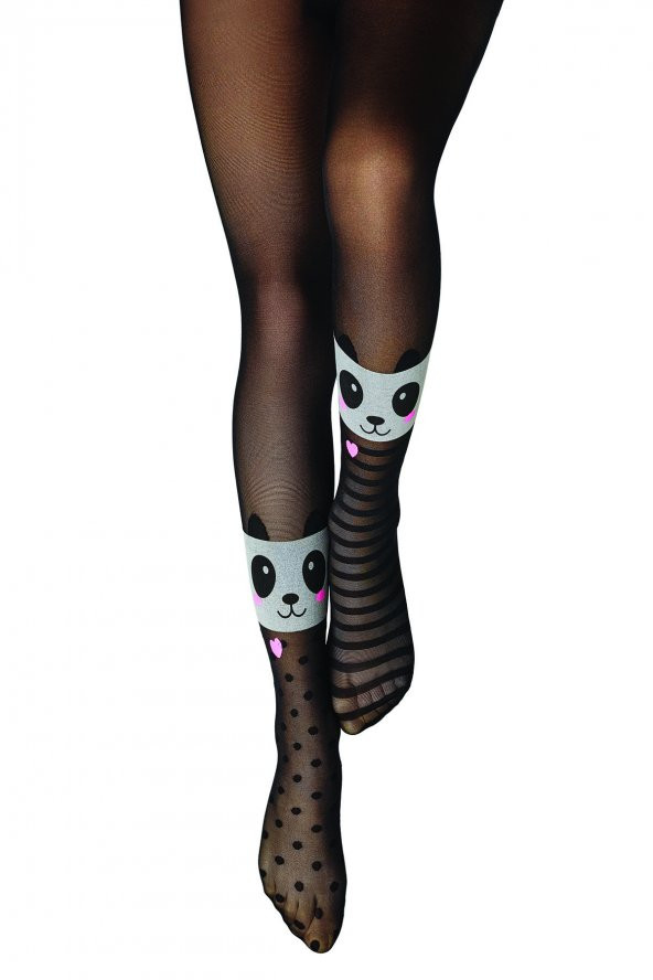 PENTİ PRETTY STRİPE PANDA KIZ ÇOCUK KÜLOTLU ÇORAP | PCDP61PG18SK