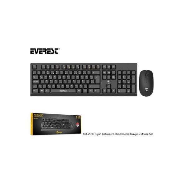 Everest KM-2510 Siyah Kablosuz Q Multimedia Klavye + Mouse Set - 3
