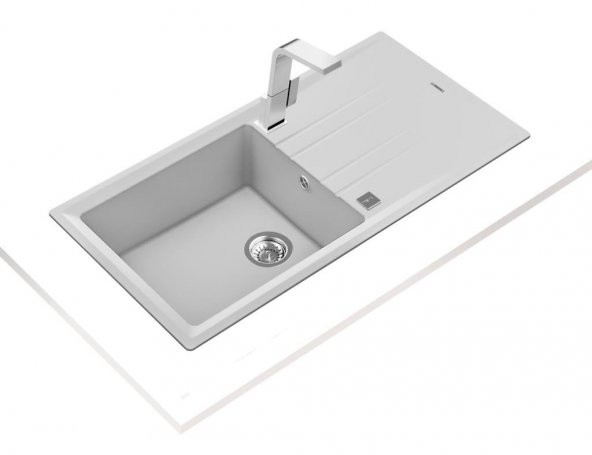 TEKA STONE 60 L-TG  BEYAZ GRANİT EVYE - 100X51 ÖLÇÜ - 3