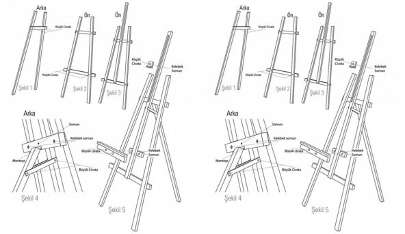 Ahşap Resim sehpası Ayarlanabilir Şövale 172 cm - 2