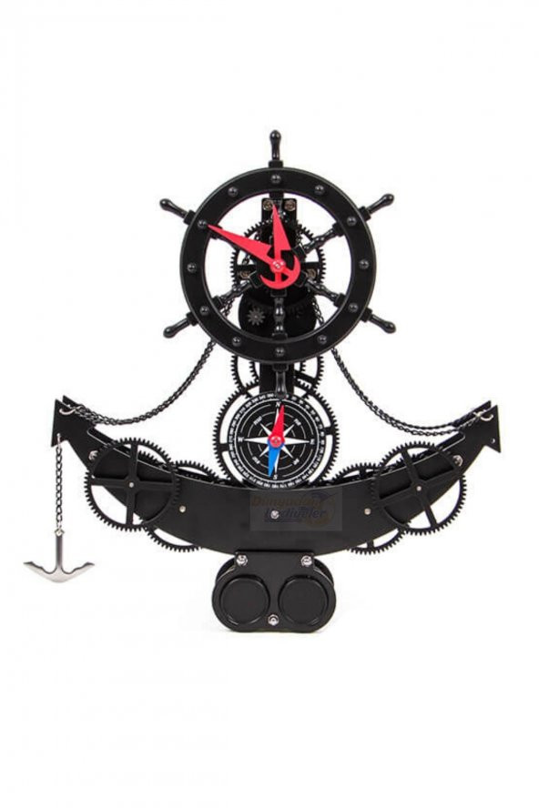 34 cm Metal Amerika Çapa Temalı Masa Saati