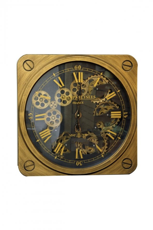 48 cm Metal Fransa Çarklı Duvar Saati
