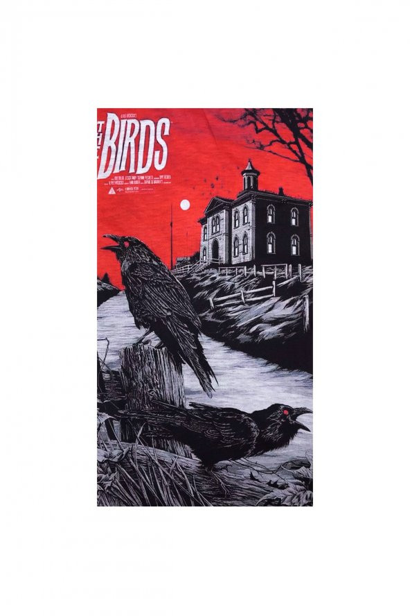 Buff Alfred Hitchcock Birds Filmi Temalı Boyunluk Bandana - 1