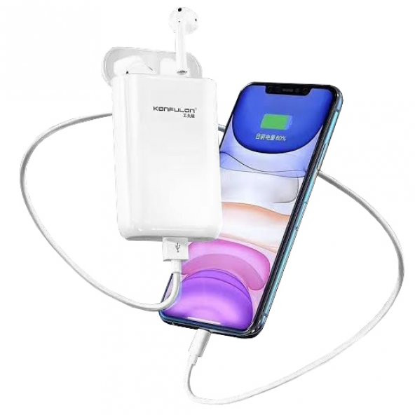Konfulon BTS-08 TWS Bluetooth Kulaklık ve 5000 mAh Powerbank - 2