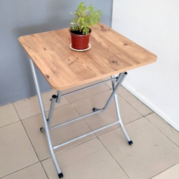 Çam Katlanır Balkon Masası - 60x60 cm