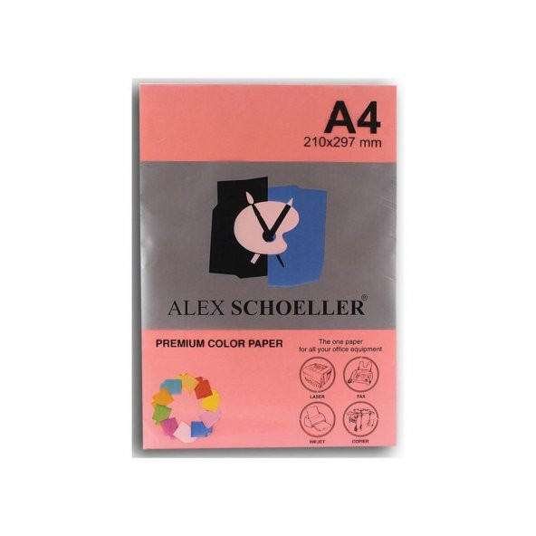 Alex Schoeller Renkli Fotokopi Kağıdı 500 LÜ A4 75 GR Fosforlu Pembe ALX-742