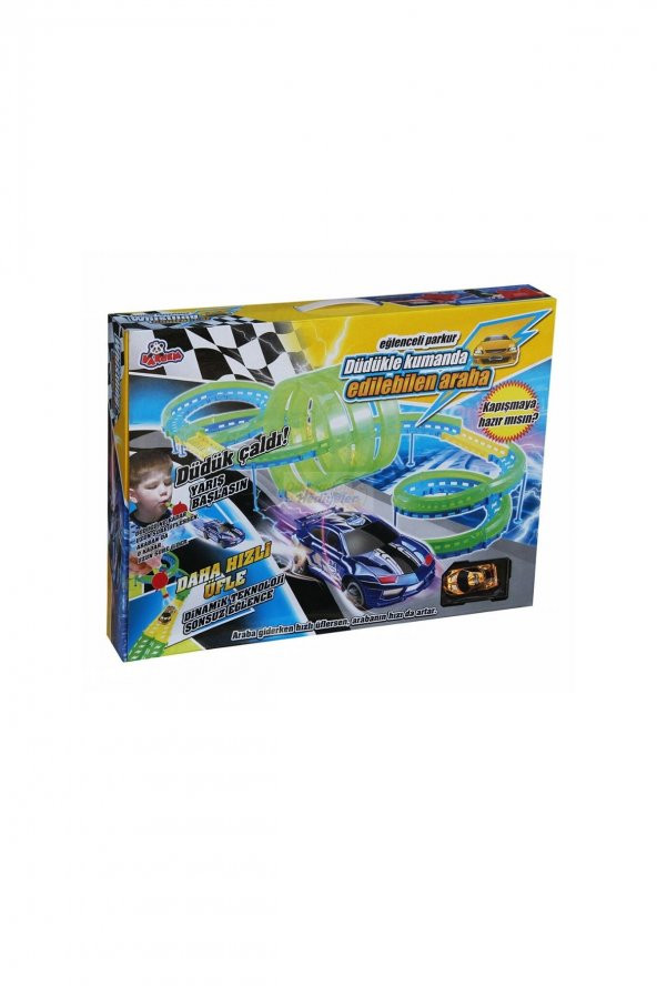 Düdükle Çalışan Oyuncak Yarış Arabası Pisti
