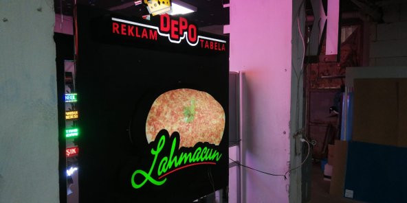 Lahmacun Tabelası 3d Led Tabela Neon Etkili Işıklı Depo Reklam İstanbul - Resim 2