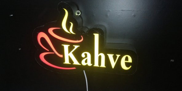 Kahve Tabelası 3d Led Tabela Neon Etkili Işıklı Depo Reklam İstanbul