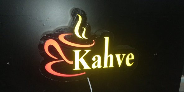 Kahve Tabelası 3d Led Tabela Neon Etkili Işıklı Depo Reklam İstanbul - 2